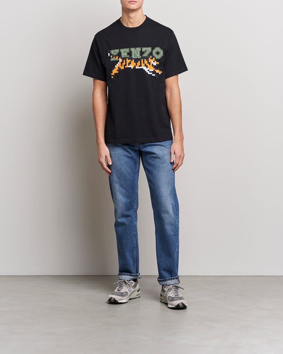 Herre | T-Shirts | KENZO | Pixel Oversize T-Shirt Black