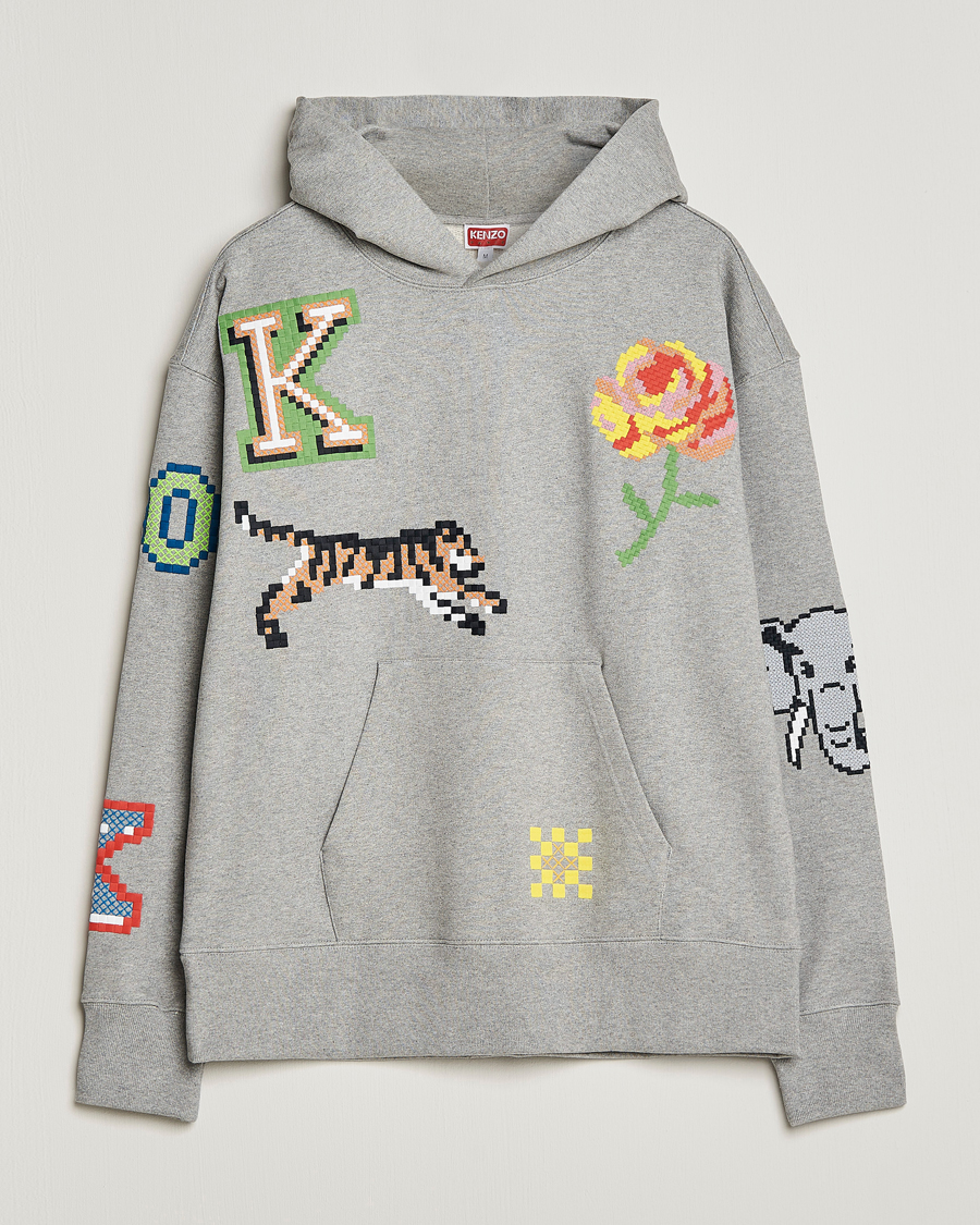Herre | Gensere | KENZO | Pixel Oversize Hoodie Pearl Grey