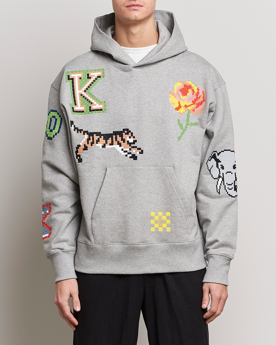 Herre | Gensere | KENZO | Pixel Oversize Hoodie Pearl Grey