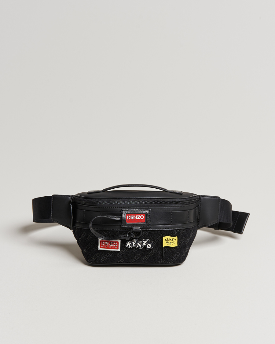 Herre | KENZO Belt Leather Bag Black | KENZO | Belt Leather Bag Black