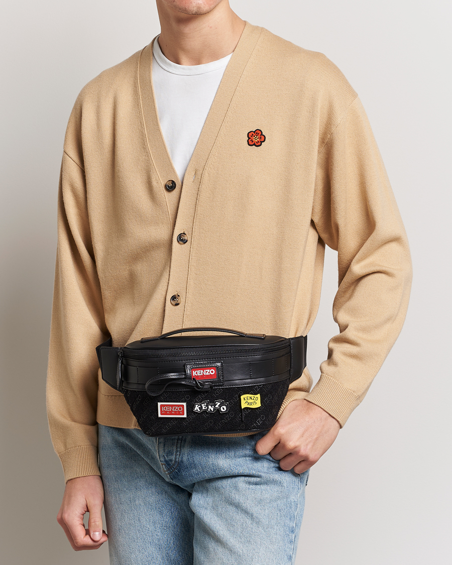 Herre | KENZO Belt Leather Bag Black | KENZO | Belt Leather Bag Black