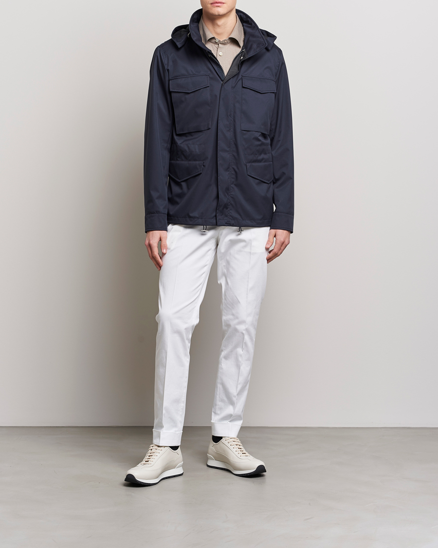 Herre | Jakker | Kiton | Nylon Field Jacket Navy