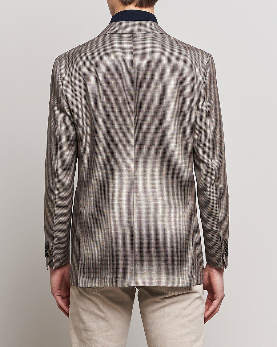 Herre | Dressjakker | Kiton | Wool Houndstooth Blazer Beige