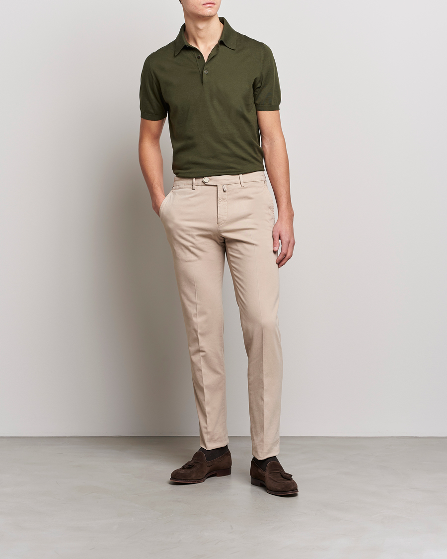Herre | Pikéer | Kiton | Sea Island Cotton Polo Dark Olive