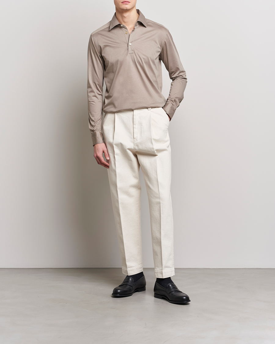 Herre | Skjorter | Kiton | Popover Shirt Beige