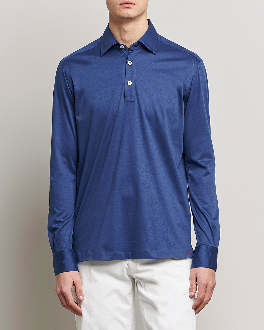 Herre | Pikéskjorter | Kiton | Popover Shirt Dark Blue