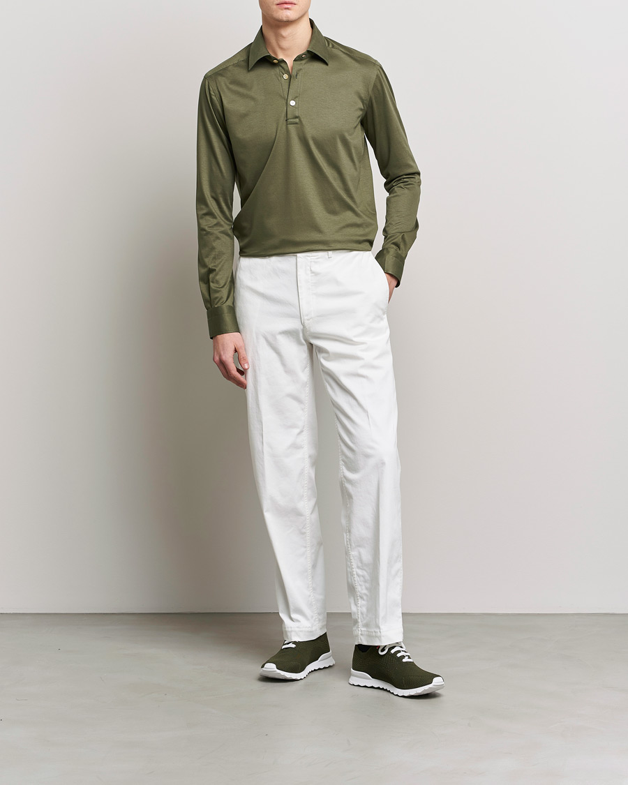 Herre | Skjorter | Kiton | Popover Shirt Dark Olive