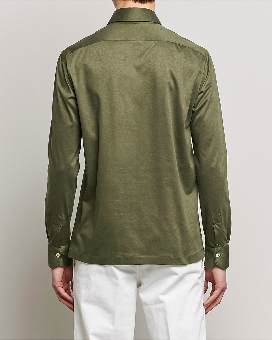 Herre | Skjorter | Kiton | Popover Shirt Dark Olive
