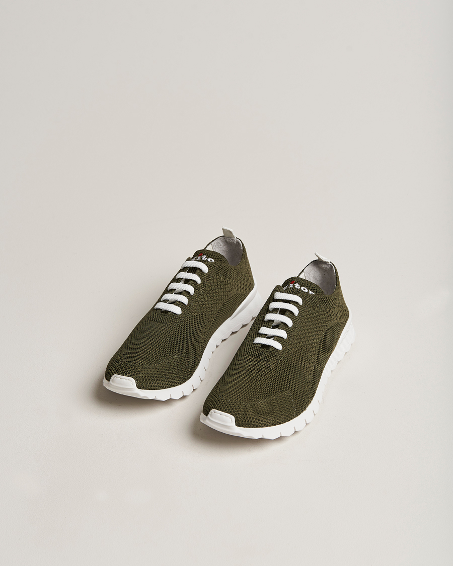 Herre | Kiton Mesh Running Sneakers Dark Olive | Kiton | Mesh Running Sneakers Dark Olive