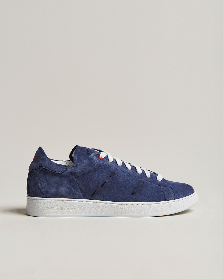 Herre | Kiton Plain Sneakers Navy Suede | Kiton | Plain Sneakers Navy Suede