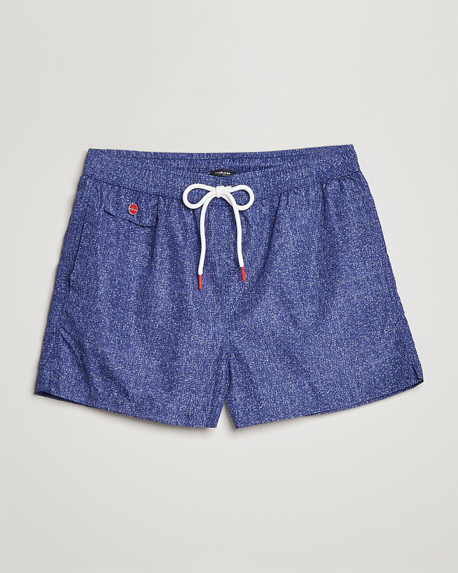 Herre | Badeshorts | Kiton | Printed Swim Trunks Navy Melange