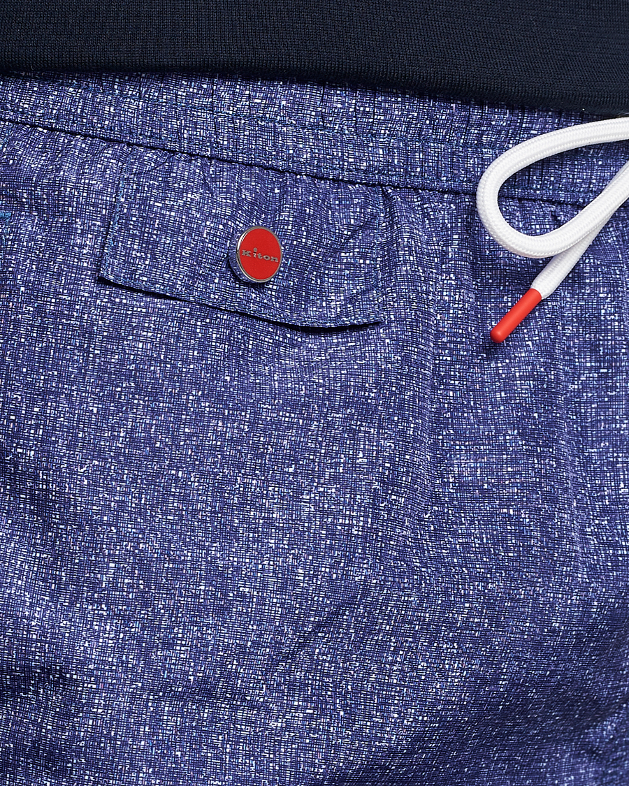 Herre | Badeshorts | Kiton | Printed Swim Trunks Navy Melange