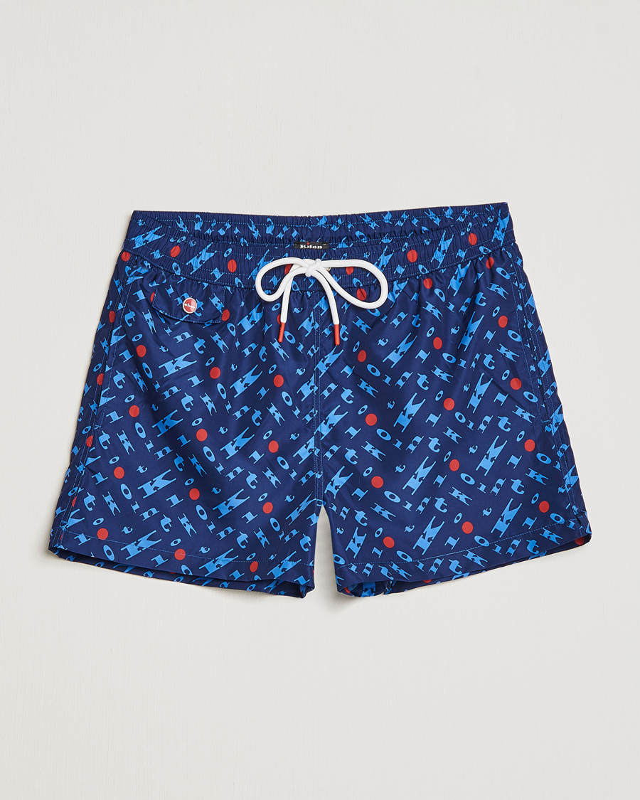 Herre | Badeshorts | Kiton | Printed Swim Trunks Navy