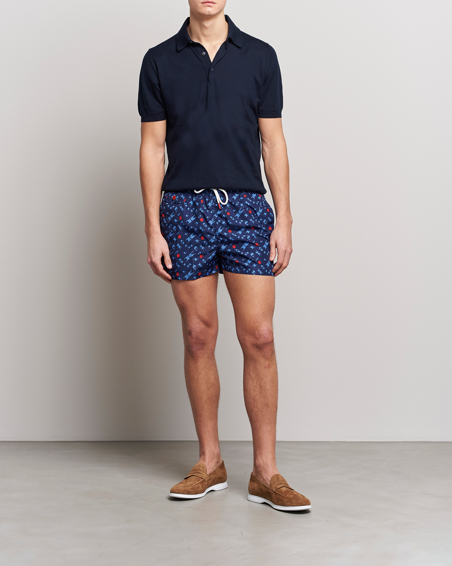 Herre | Badeshorts | Kiton | Printed Swim Trunks Navy