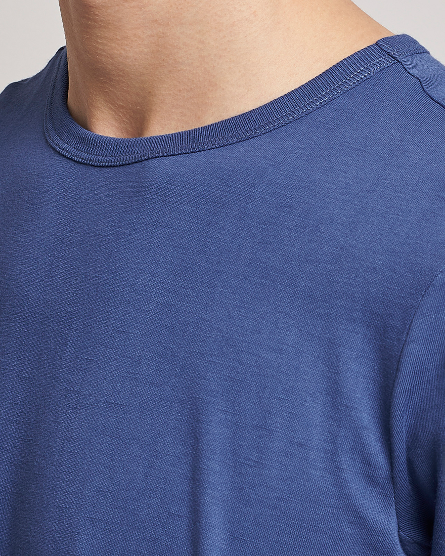 Herre | T-Shirts | Merz b. Schwanen | 1950s Classic Loopwheeled T-Shirt Pacific Blue