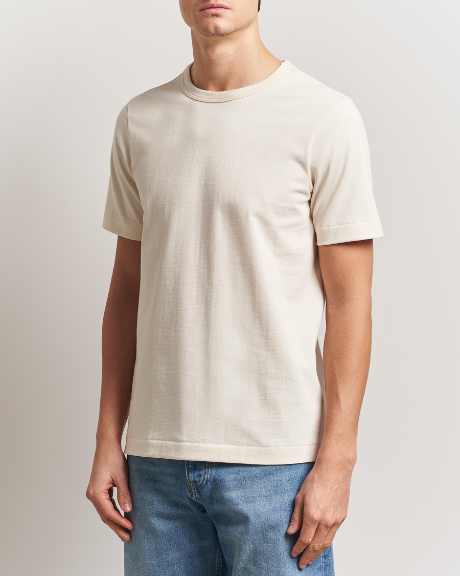 Herre | T-Shirts | Merz b. Schwanen | Relaxed Loopwheeled Sturdy T-Shirt Nature