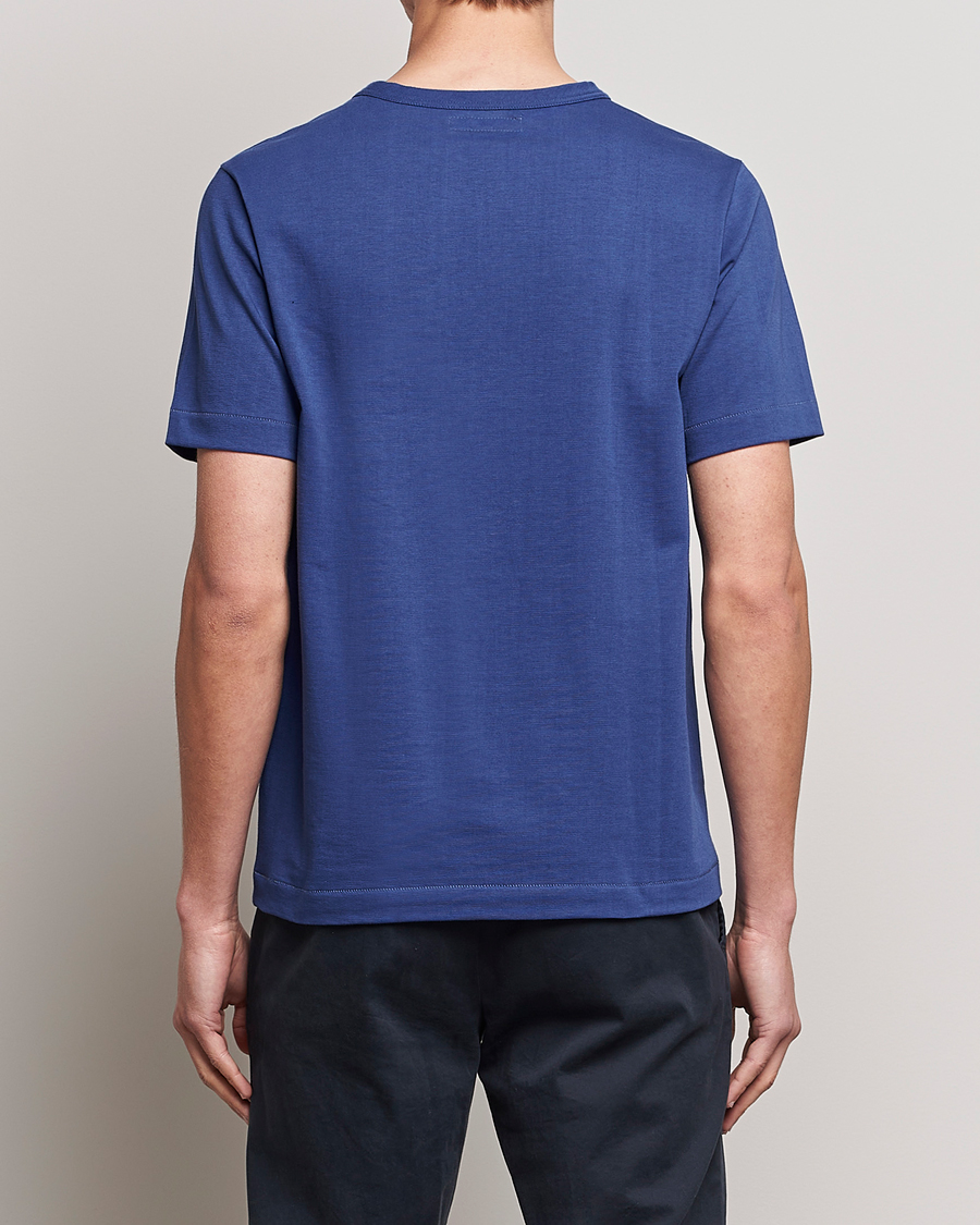 Herre | T-Shirts | Merz b. Schwanen | Relaxed Loopwheeled Sturdy T-Shirt Pacific Blue
