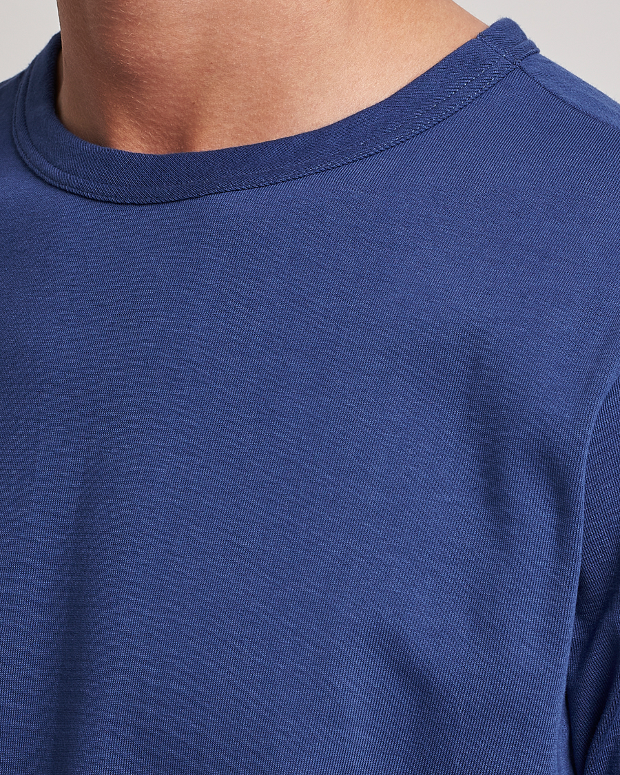 Herre | T-Shirts | Merz b. Schwanen | Relaxed Loopwheeled Sturdy T-Shirt Pacific Blue