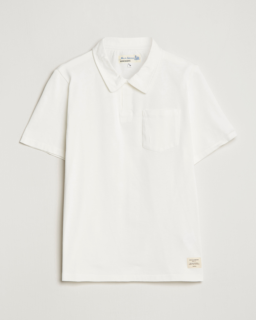 Herre | Pikéer | Merz b. Schwanen | Organic Cotton Washed Polo White