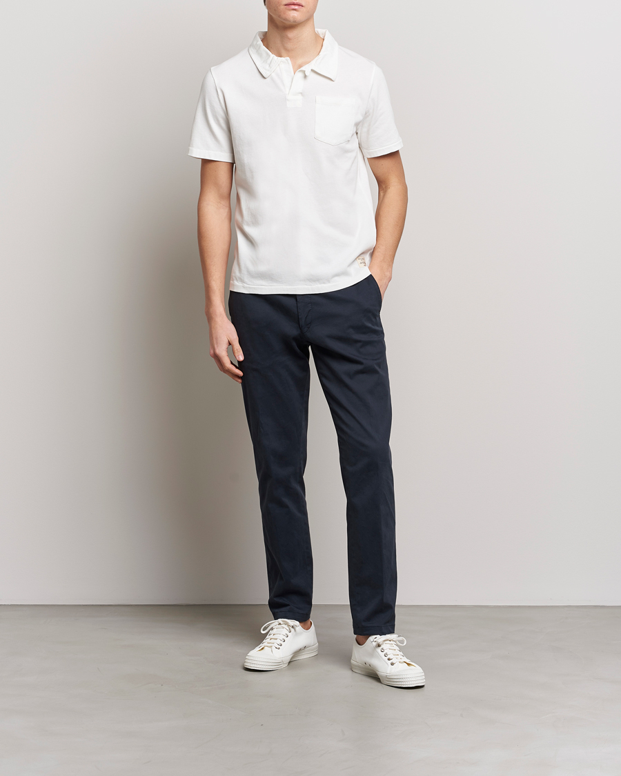 Herre | Pikéer | Merz b. Schwanen | Organic Cotton Washed Polo White