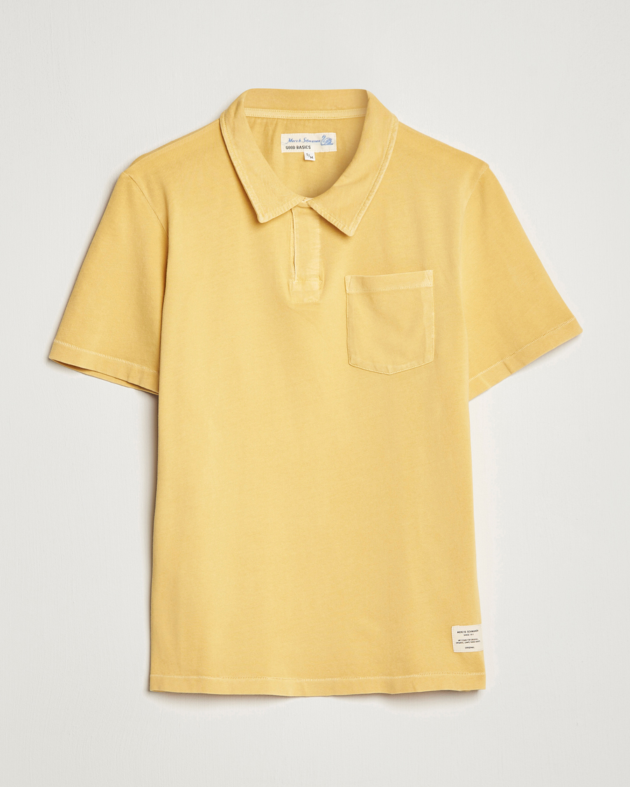 Herre | Pikéer | Merz b. Schwanen | Organic Cotton Washed Polo Sunshine Yellow