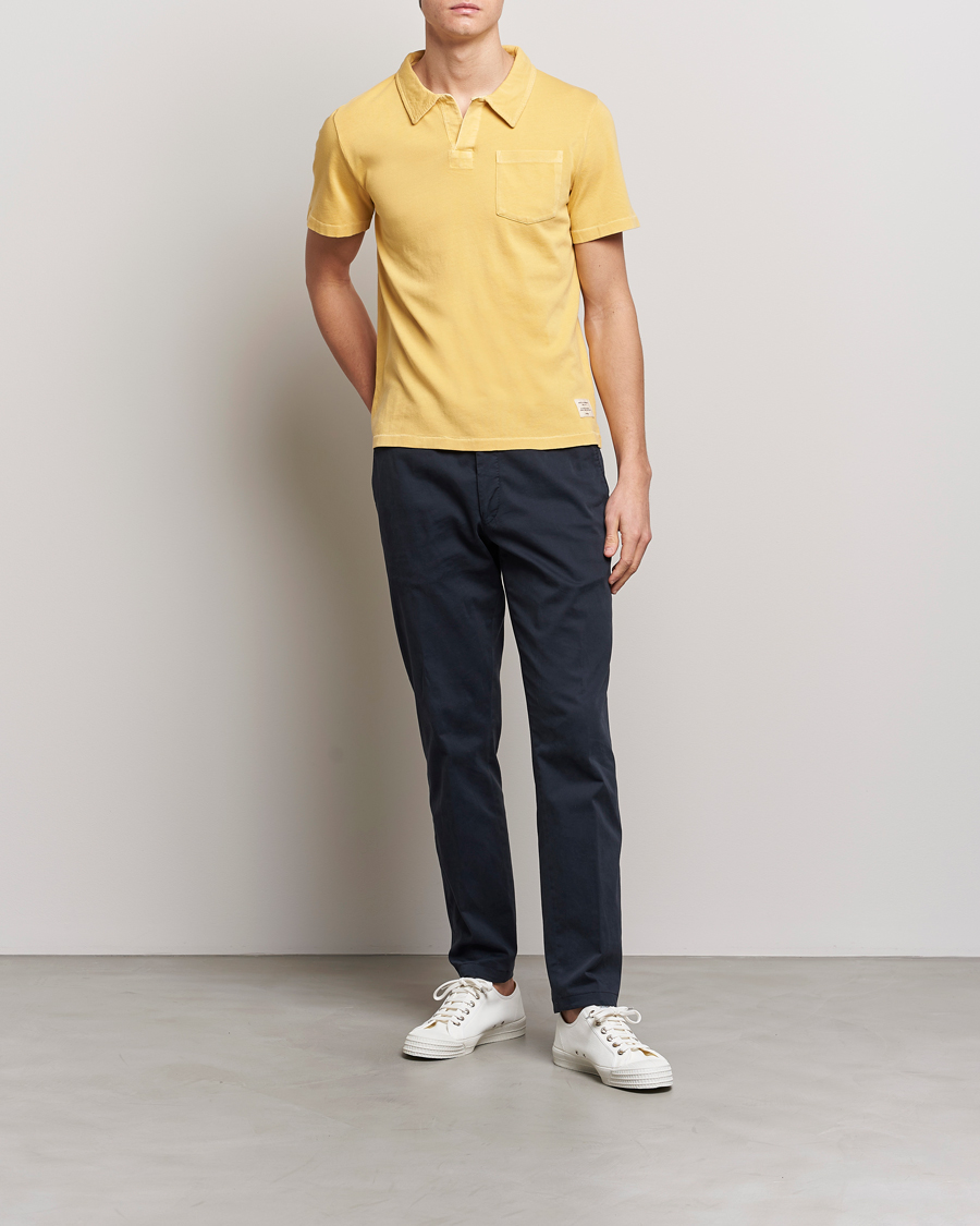 Herre | Pikéer | Merz b. Schwanen | Organic Cotton Washed Polo Sunshine Yellow