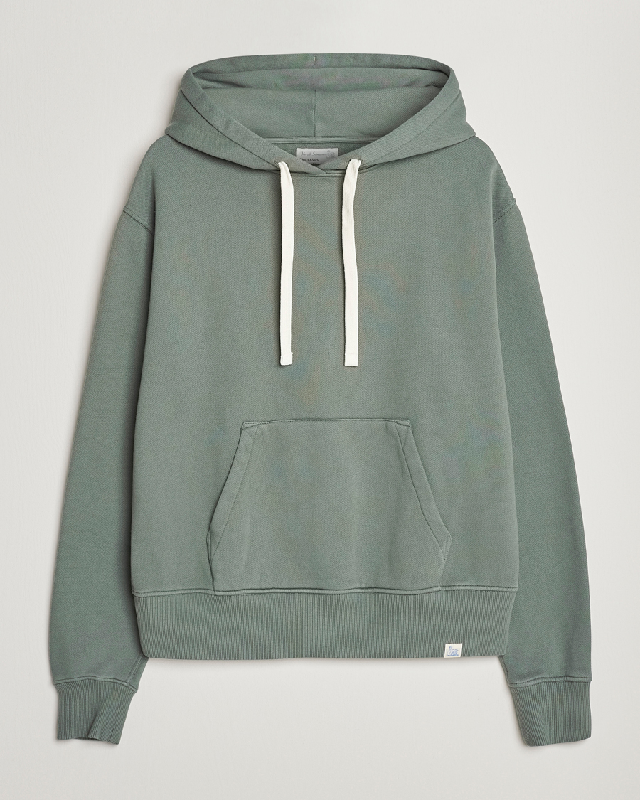 Herre | Gensere | Merz b. Schwanen | Organic Cotton Washed Hoodie Green Stone