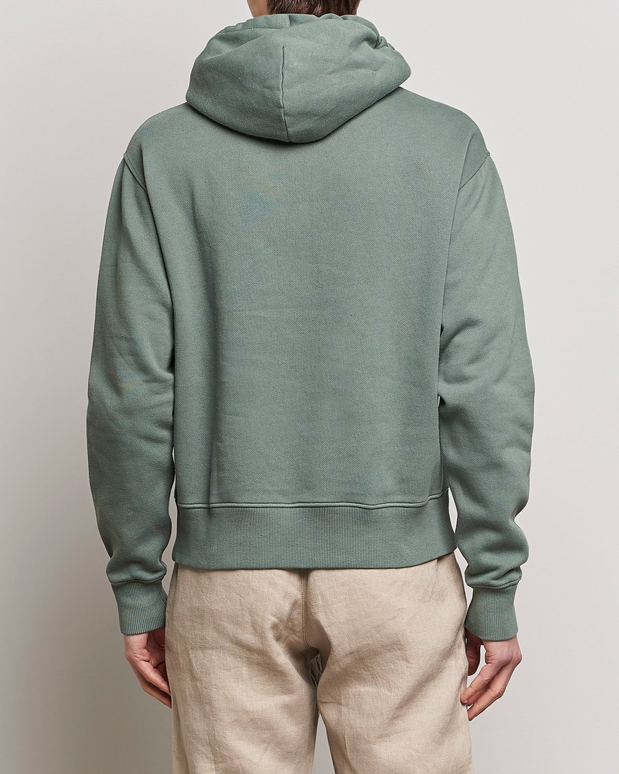 Herre | Gensere | Merz b. Schwanen | Organic Cotton Washed Hoodie Green Stone
