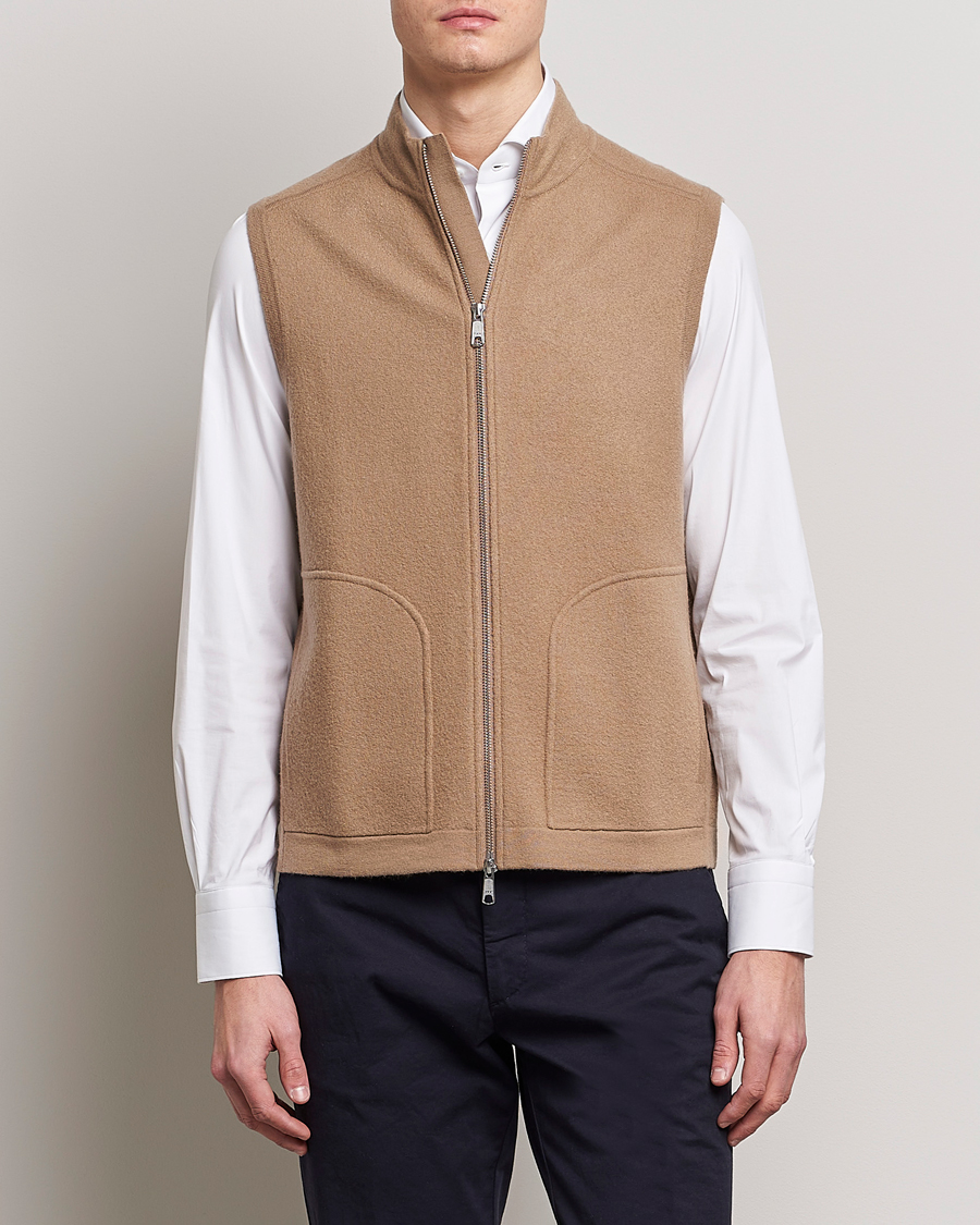 Herre | Vester | Morris Heritage | Pierre Boiled Wool Vest Camel