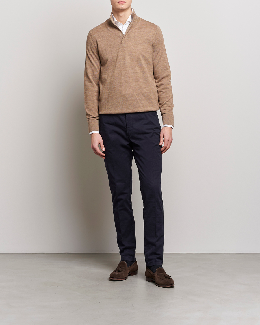 Herre | Gensere | Morris Heritage | Alberto Merino Half Zip Camel