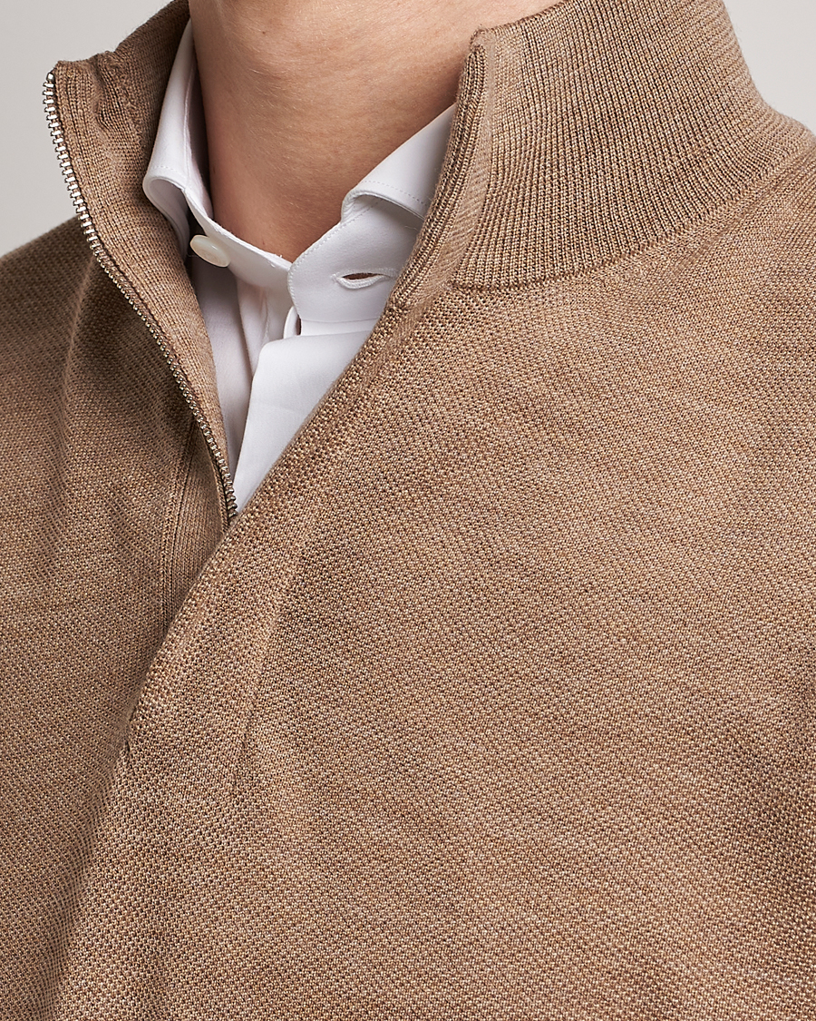 Herre | Gensere | Morris Heritage | Alberto Merino Half Zip Camel