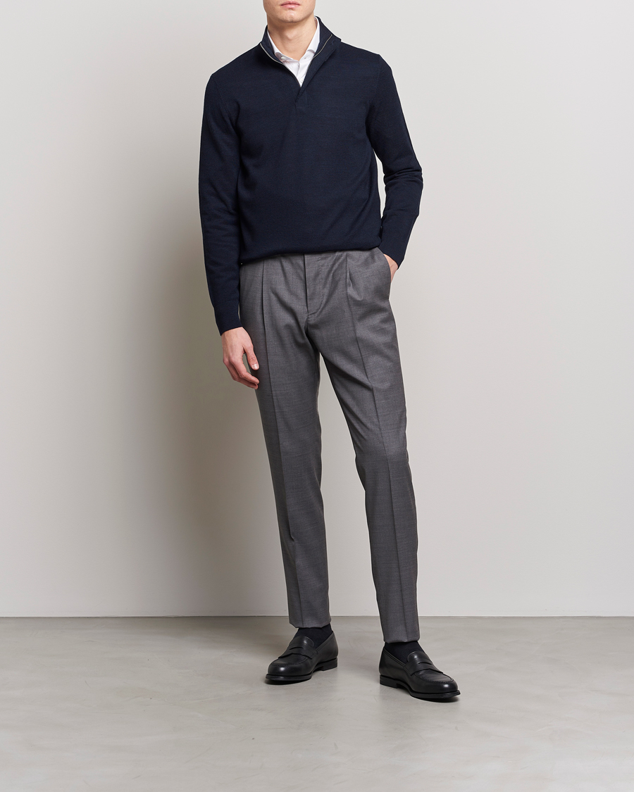 Herre | Gensere | Morris Heritage | Alberto Merino Half Zip Navy