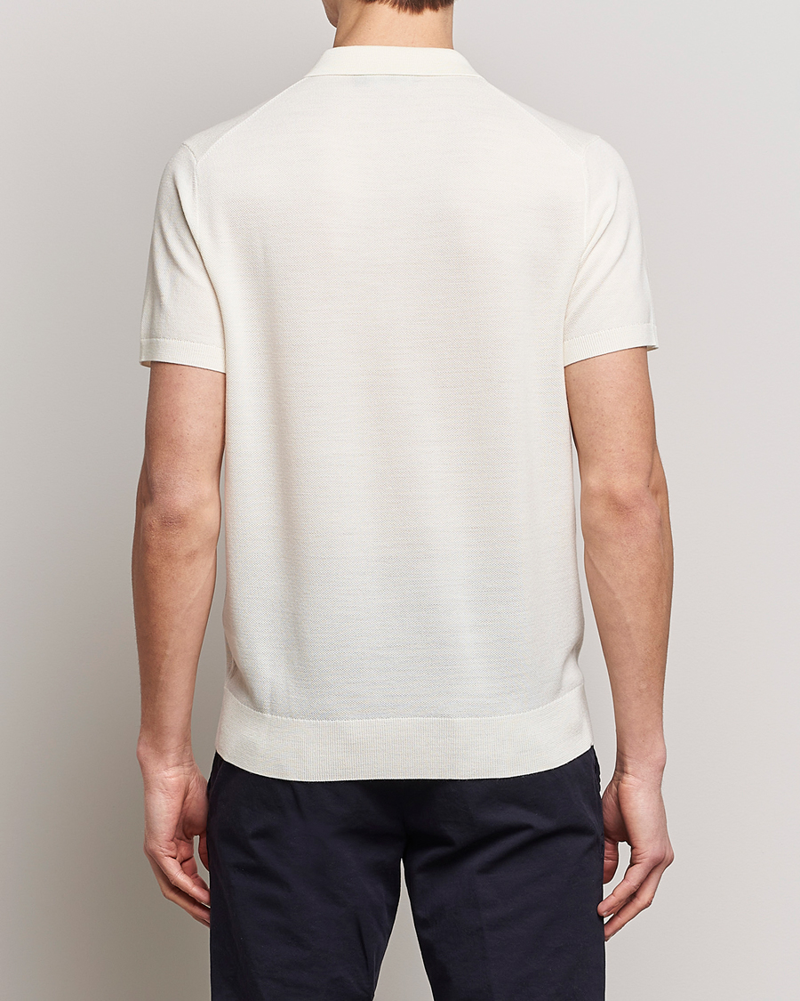 Herre | Pikéer | Morris Heritage | Alberto Knitted Short Sleeve Knitted Shirt Off White