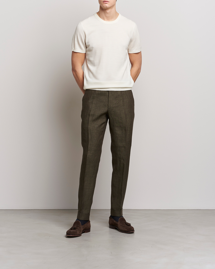 Herre | T-Shirts | Morris Heritage | Alberto Knitted T-Shirt White
