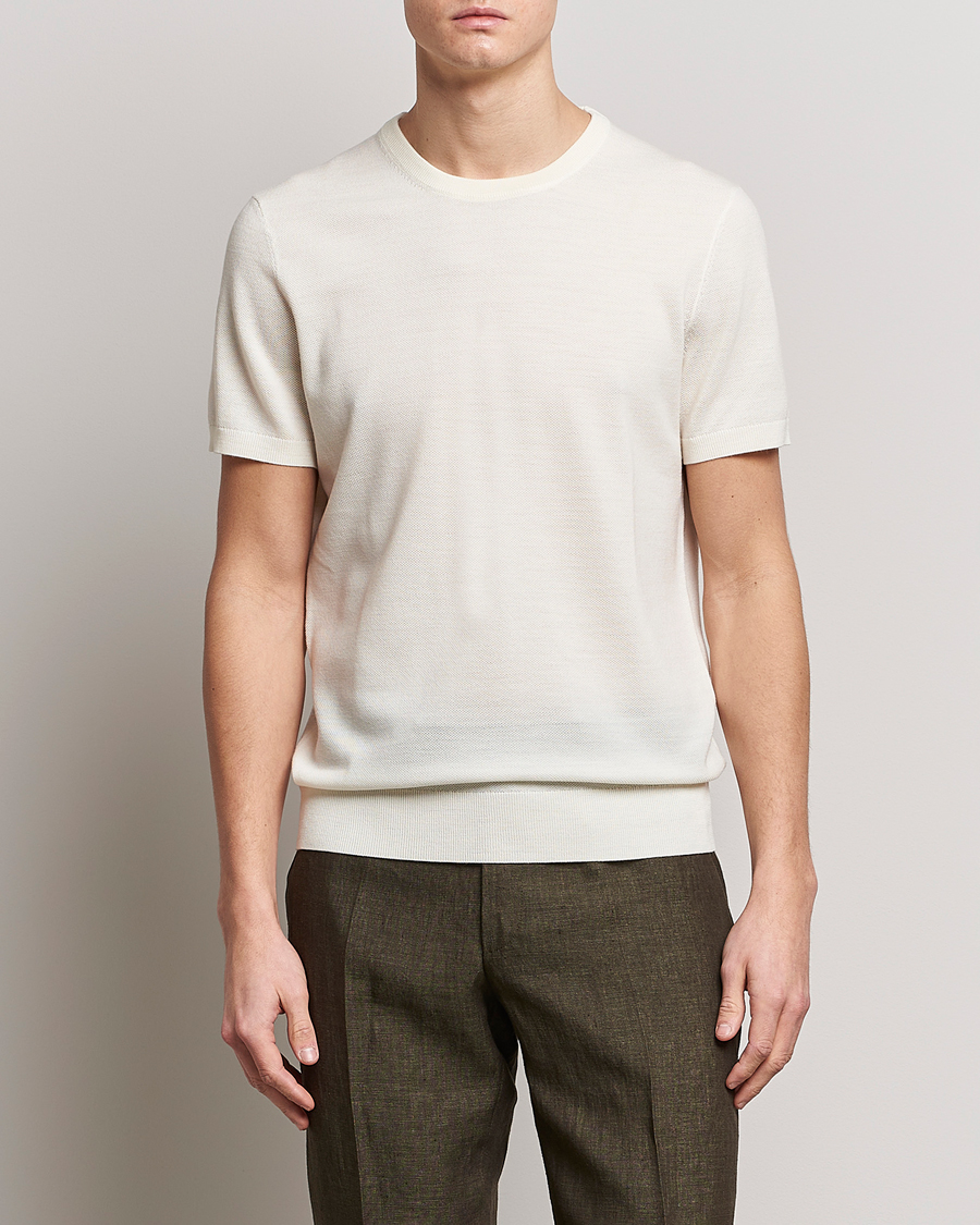 Herre | Morris Heritage | Morris Heritage | Alberto Knitted T-Shirt White