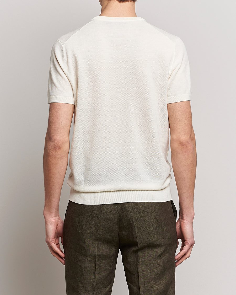 Herre | T-Shirts | Morris Heritage | Alberto Knitted T-Shirt White