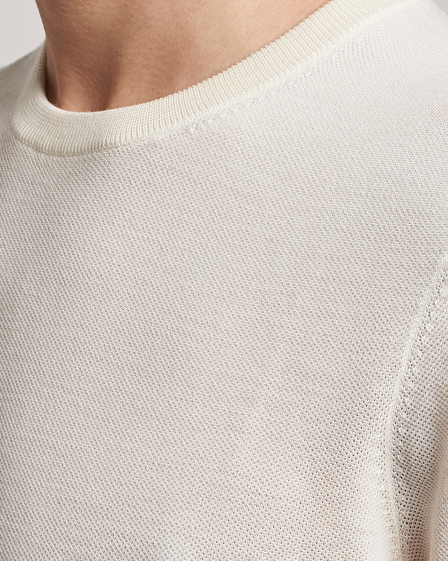 Herre | T-Shirts | Morris Heritage | Alberto Knitted T-Shirt White