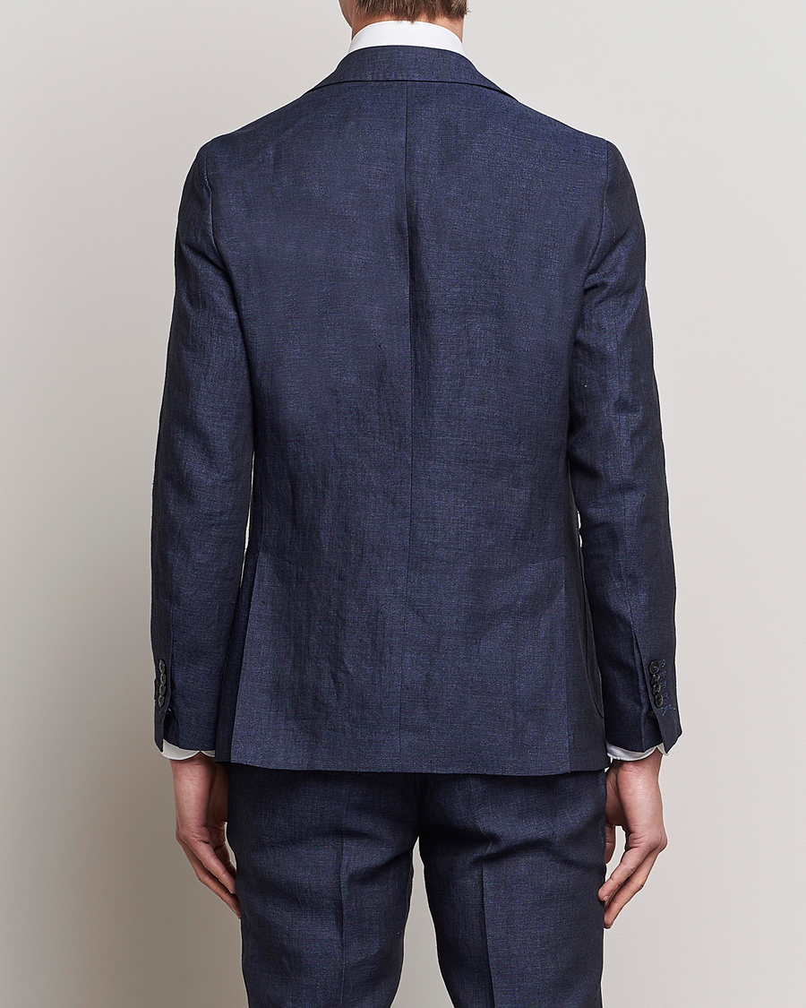 Herre | Dressjakker | Morris Heritage | Mike Patch Pocket Linen Suit Blazer Navy