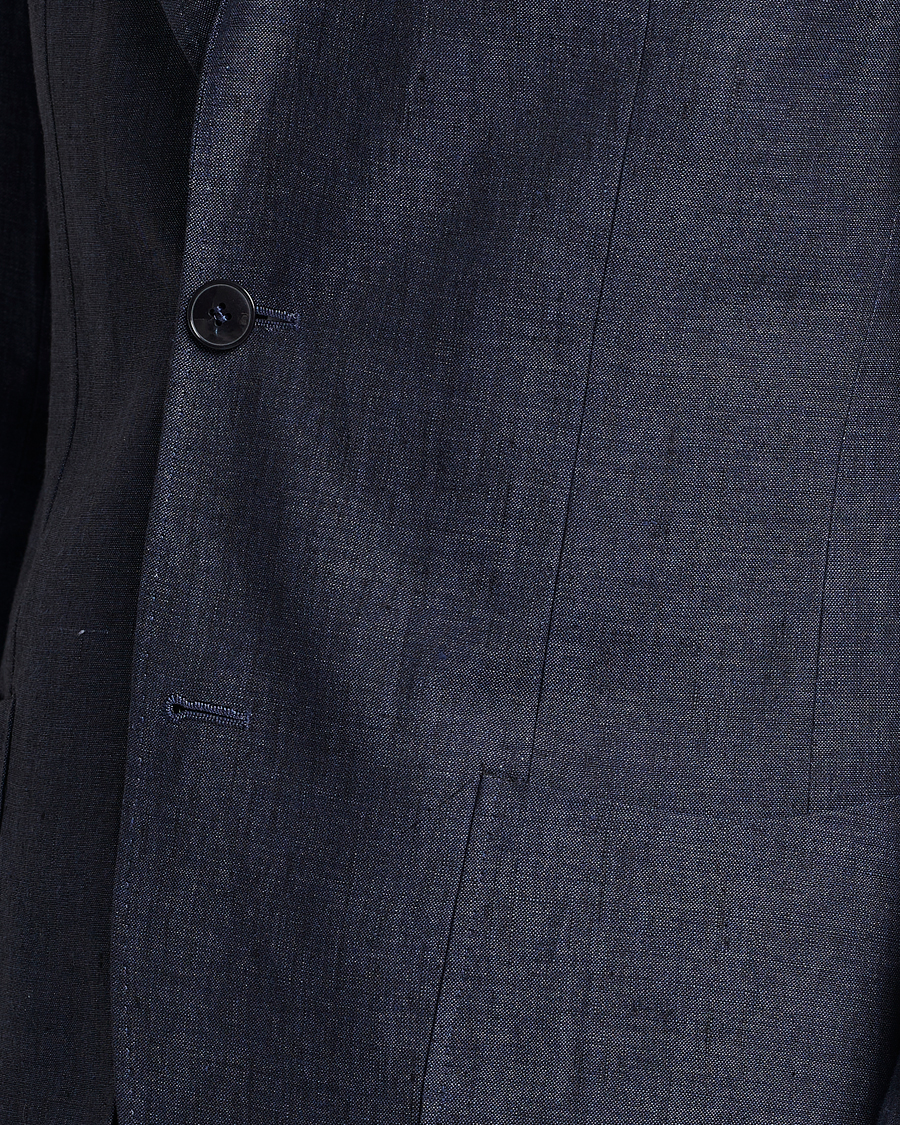 Herre | Dressjakker | Morris Heritage | Mike Patch Pocket Linen Suit Blazer Navy
