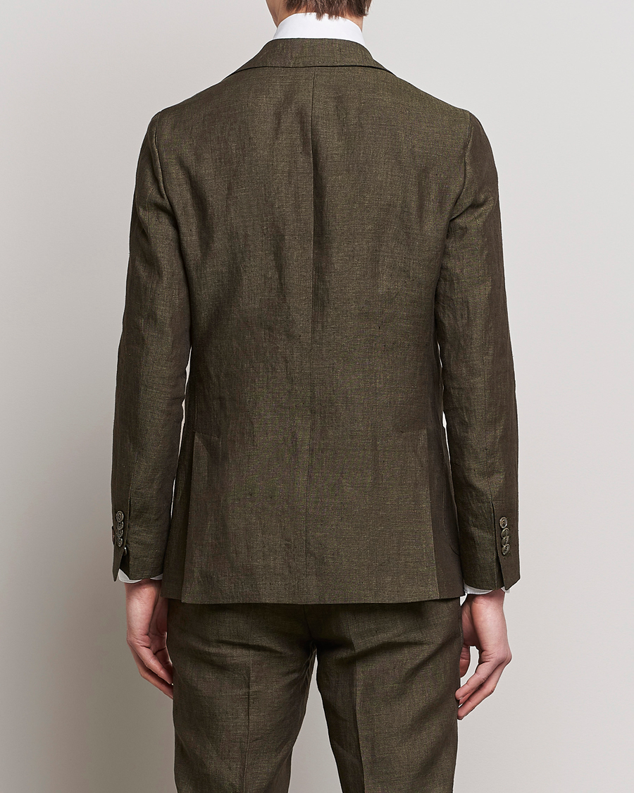 Herre | Dressjakker | Morris Heritage | Mike Patch Pocket Linen Suit Blazer Olive