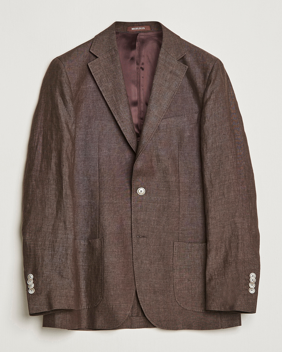 Herre | Dressjakker | Morris Heritage | Mike Patch Pocket Linen Suit Blazer Brown