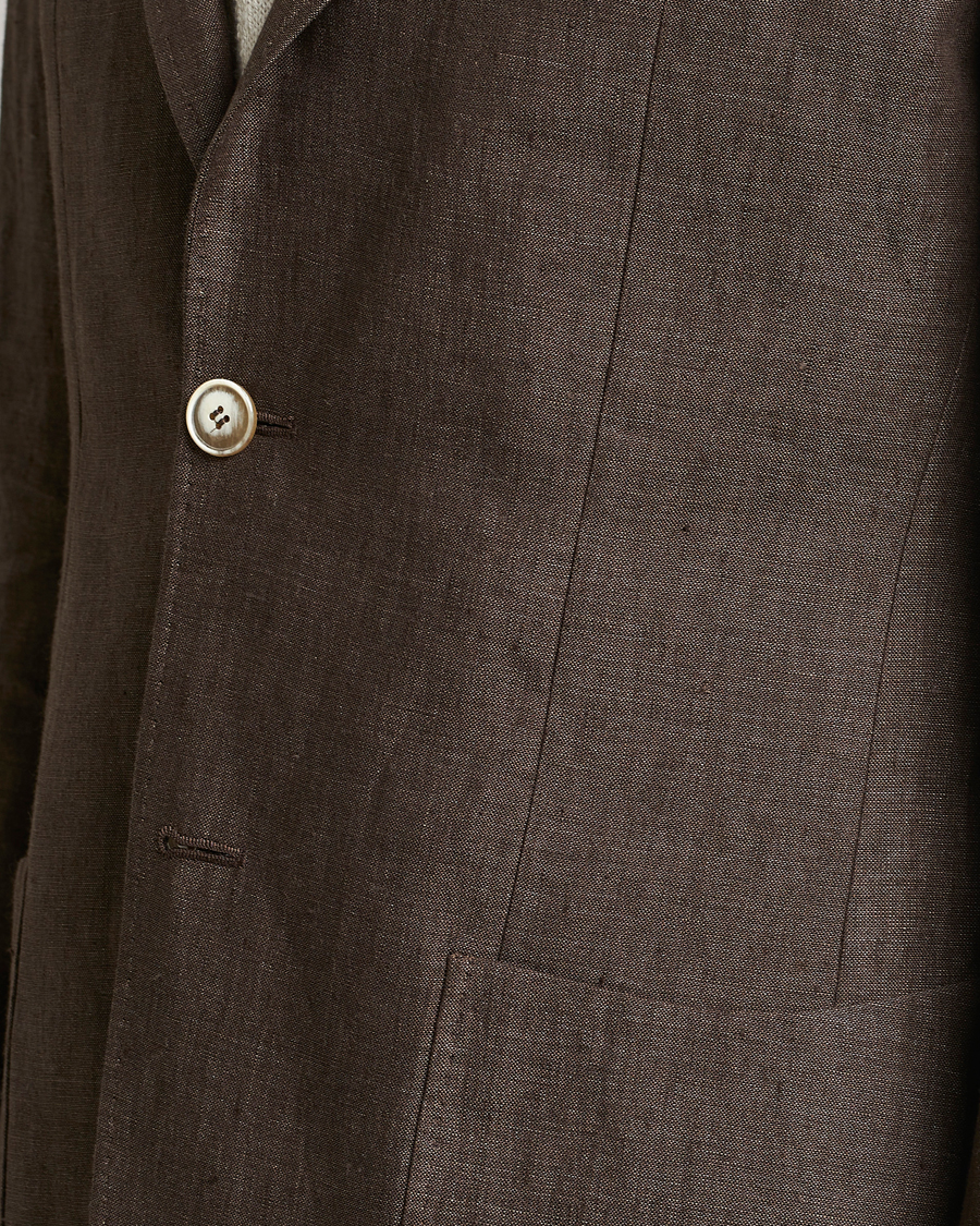 Herre | Dressjakker | Morris Heritage | Mike Patch Pocket Linen Suit Blazer Brown