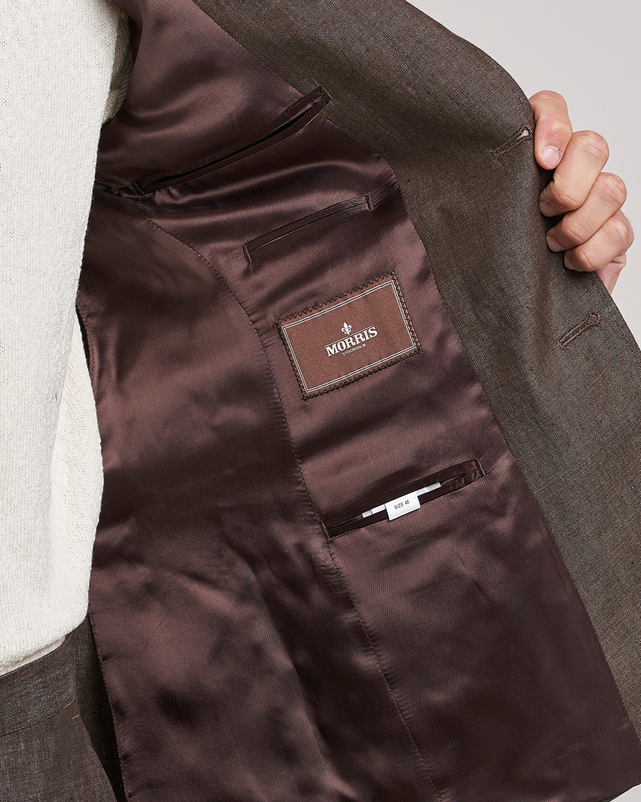Herre | Dressjakker | Morris Heritage | Mike Patch Pocket Linen Suit Blazer Brown
