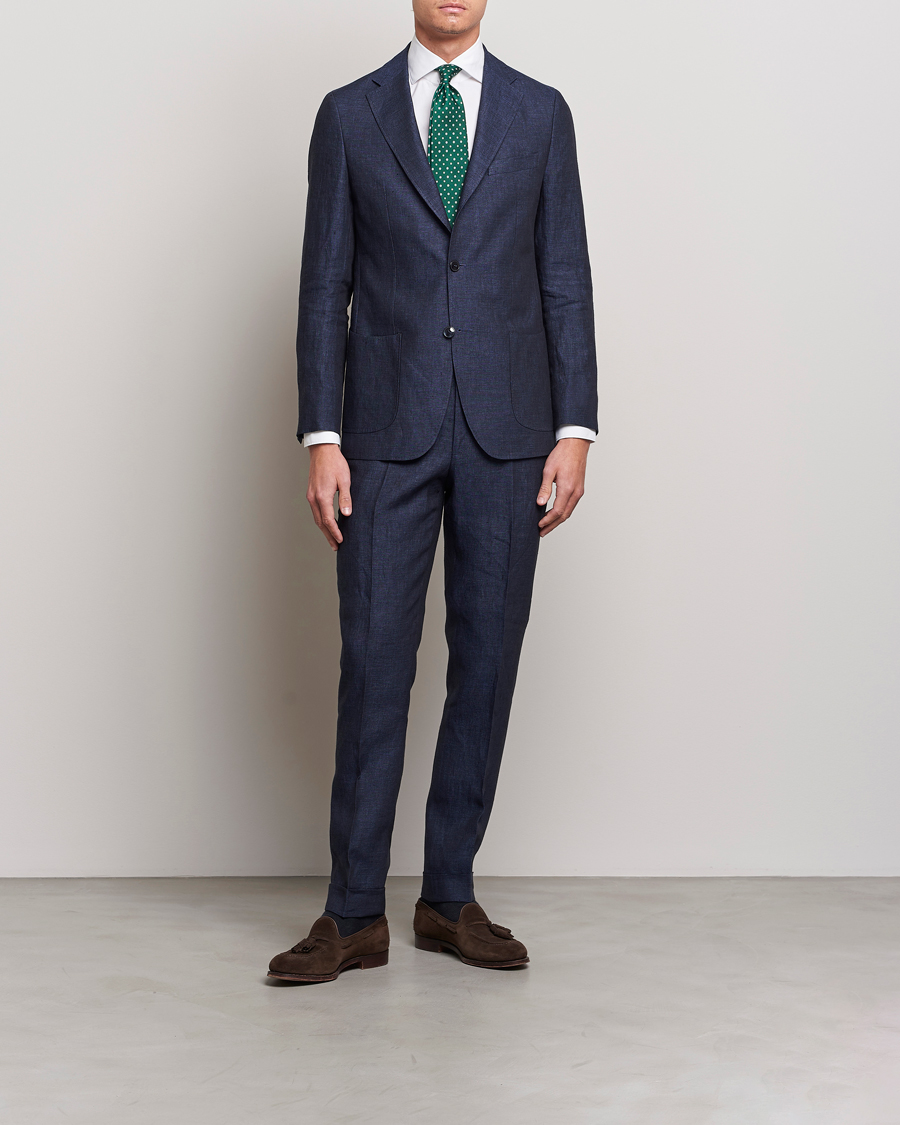 Herre | Bukser | Morris Heritage | Jack Linen Suit Trousers Navy