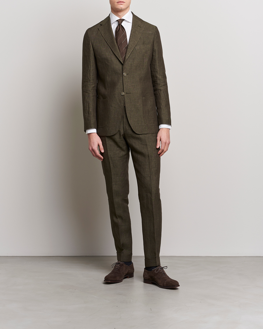 Herre | Bukser | Morris Heritage | Jack Linen Suit Trousers Olive