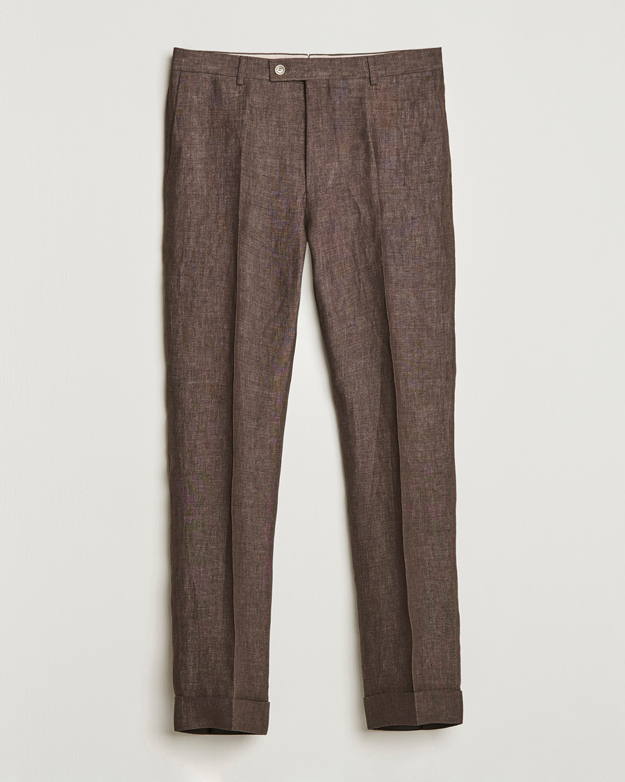 Herre | Bukser | Morris Heritage | Jack Linen Suit Trousers Brown