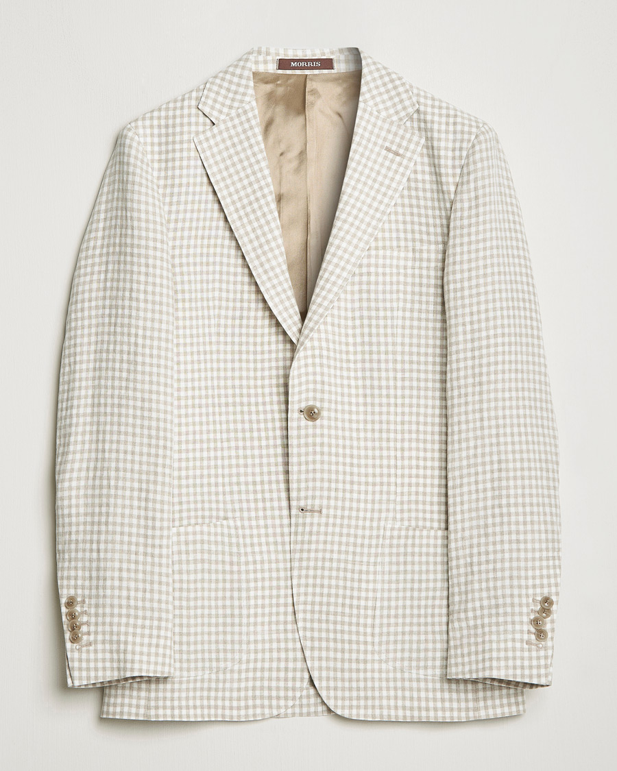 Herre | Dressjakker | Morris Heritage | Mike Check Linen Blazer Off White