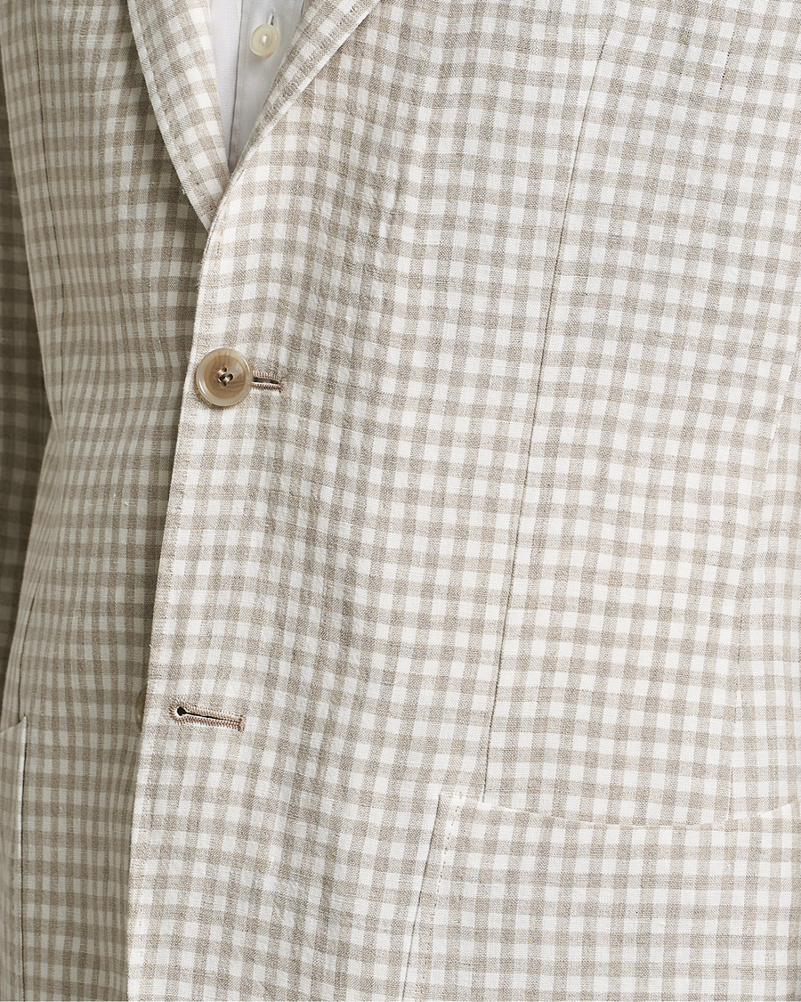 Herre | Dressjakker | Morris Heritage | Mike Check Linen Blazer Off White