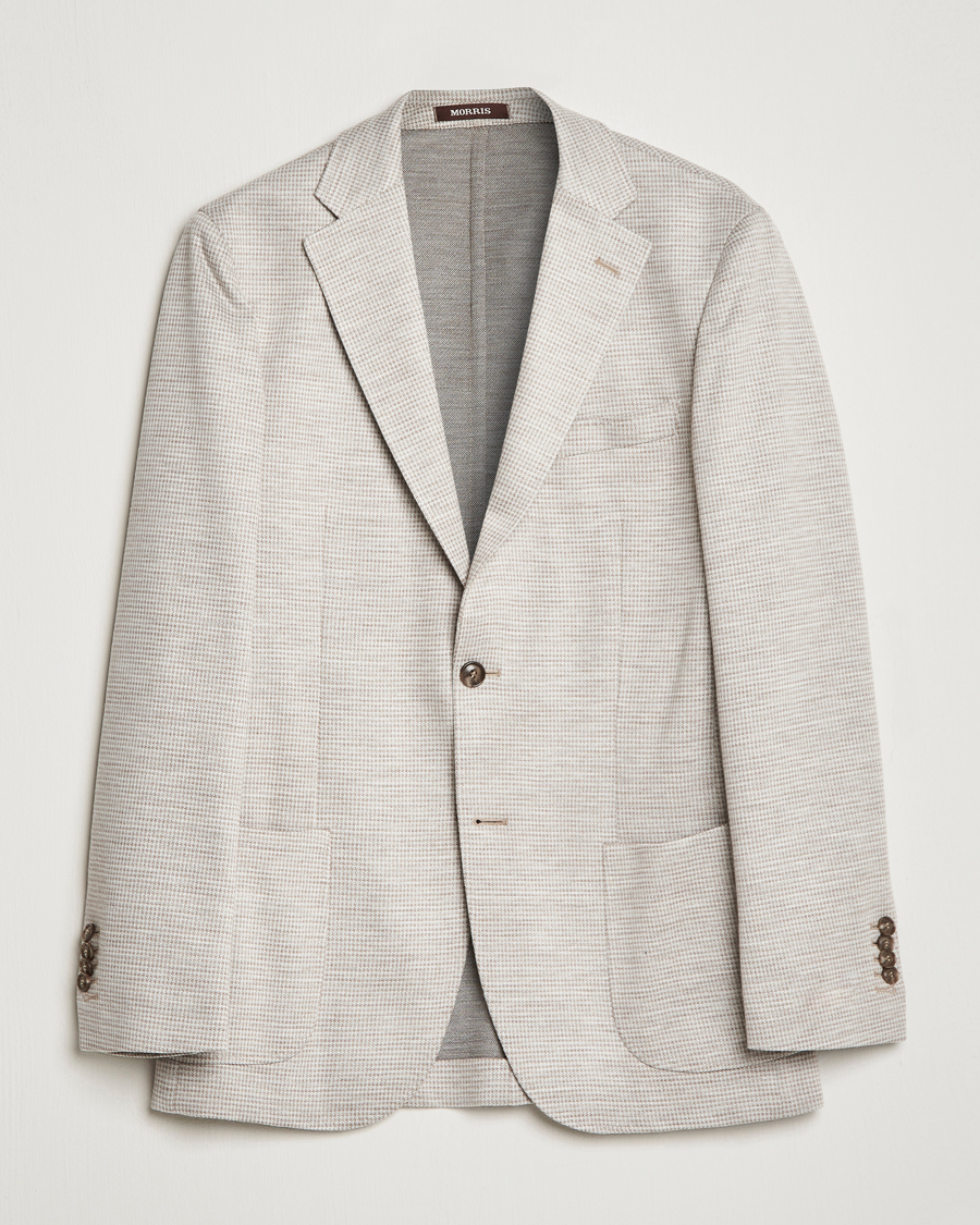Herre | Dressjakker | Morris Heritage | Mike Dogtooth Jersey Blazer Beige