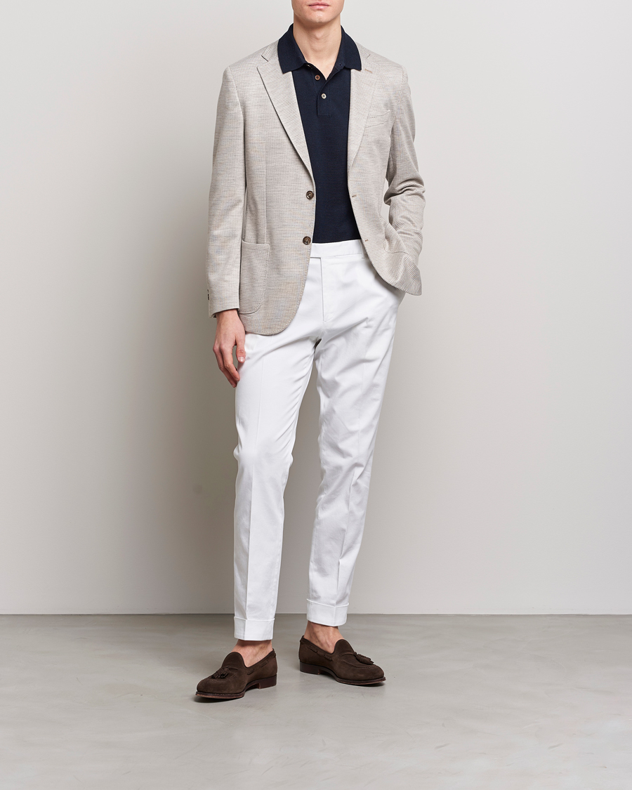 Herre | Dressjakker | Morris Heritage | Mike Dogtooth Jersey Blazer Beige